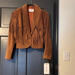 Vintage Ann Taylor Lanna leather fringe jacket 1980s vintage